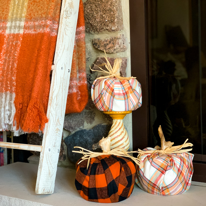 DIY plaid pumpkins