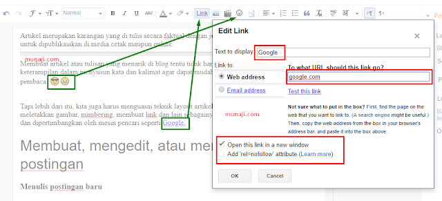 Menyisipkan Link, Gambar, Video di Blogspot