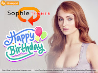 sophie turner birthday message photo to celebrate her b'day [Party] at own home with her deep "Boobs" cleavage show