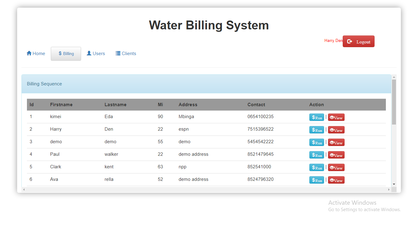 Online Water Billing System In PHP MySQL CampCodes