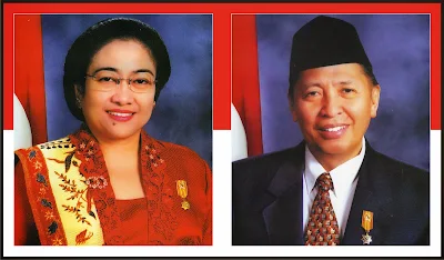 Gambar Presiden Megawati Soekarno Putri dan Hamzah Haz