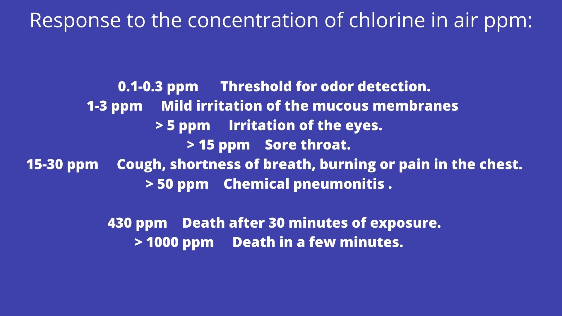 Chlorine Gas Safety Precautions