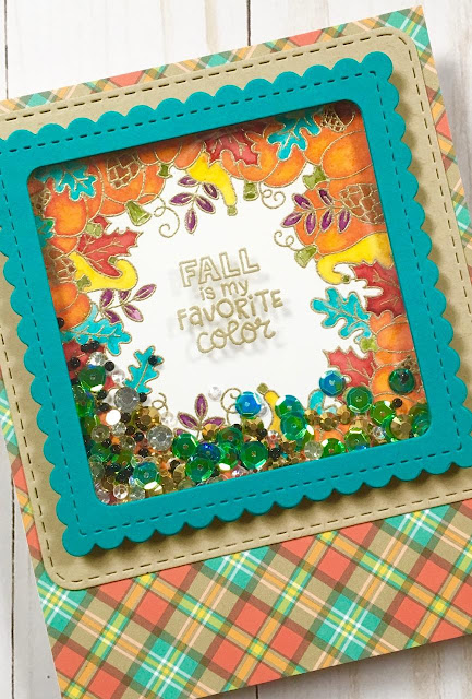 Fall Is My Favorite Color Card by September Guest Designer Stephanie Davis | Fall Fringe Stamp set and Frames Squared Die Set by Newton's Nook Designs #newtonsnook #handmade