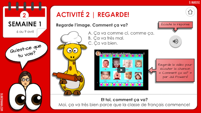 Interactive French Activities for Distance Learning using Google Slides