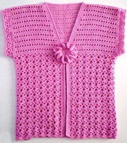  Pink Vest for Girls - Free crochet diagram