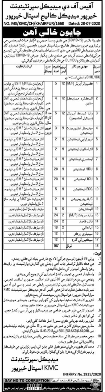 167 Seats in KMC Hospital Latest Jobs 2020 | Multiple Vacant positions