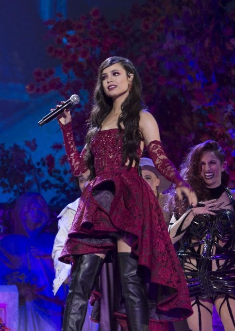 Red Carpet Dresses: Sofia Carson - Hocus Pocus 25th Anniversary