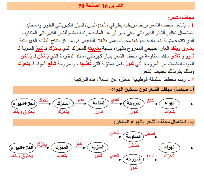 حل تمرين 16 صفحة 50 الفيزياء للسنة الثالثة متوسط - الجيل الثاني