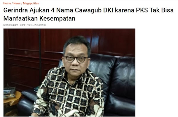 Gerindra Jakarta Berkhianat?