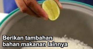 bila ingin nasi Anda awet, maka berikan tambahan bahan makanan lainnya