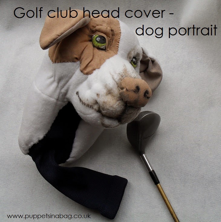 Custom Golf headcovers and puppets Custom golf cover Dog portrait