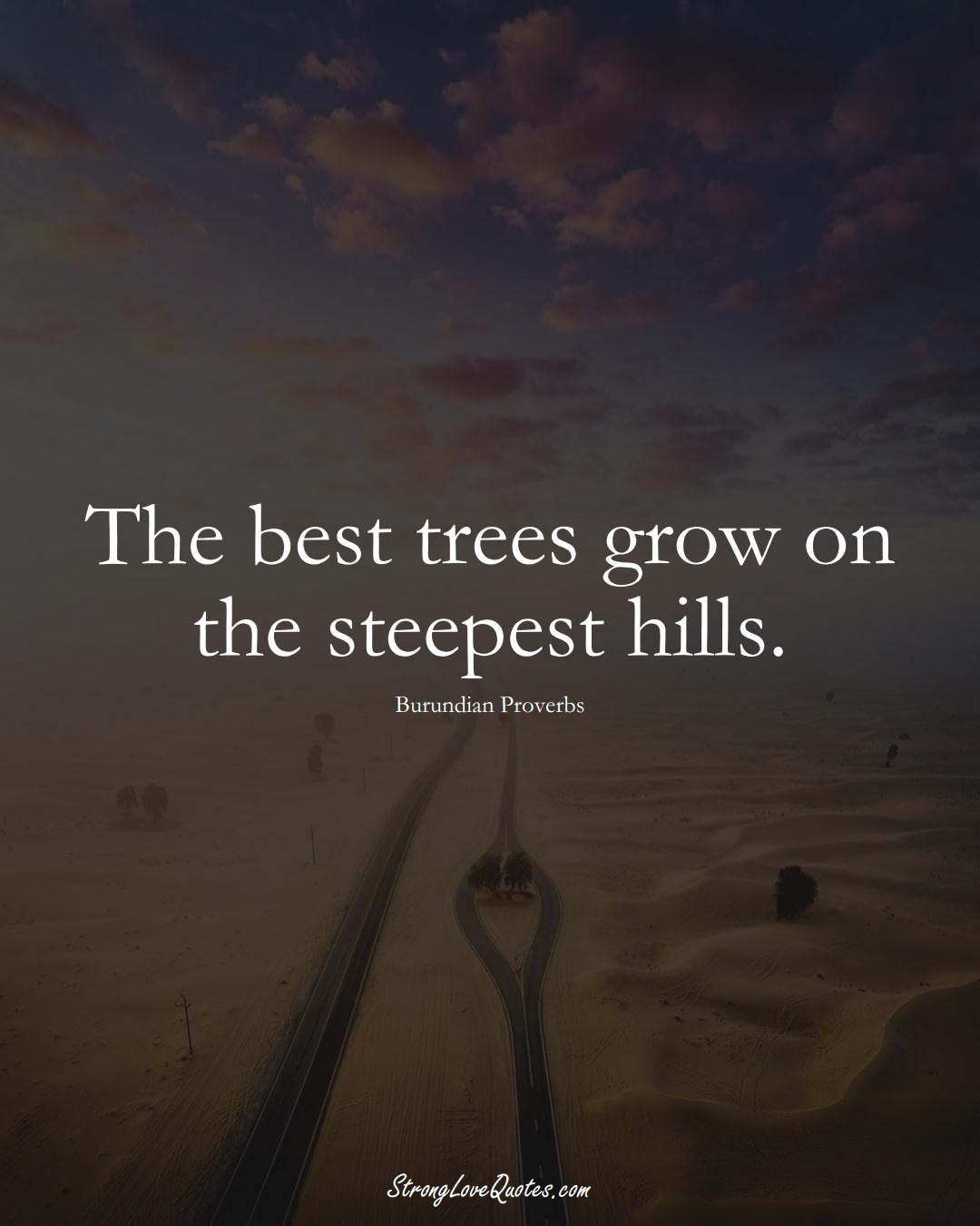 The best trees grow on the steepest hills. (Burundian Sayings);  #AfricanSayings