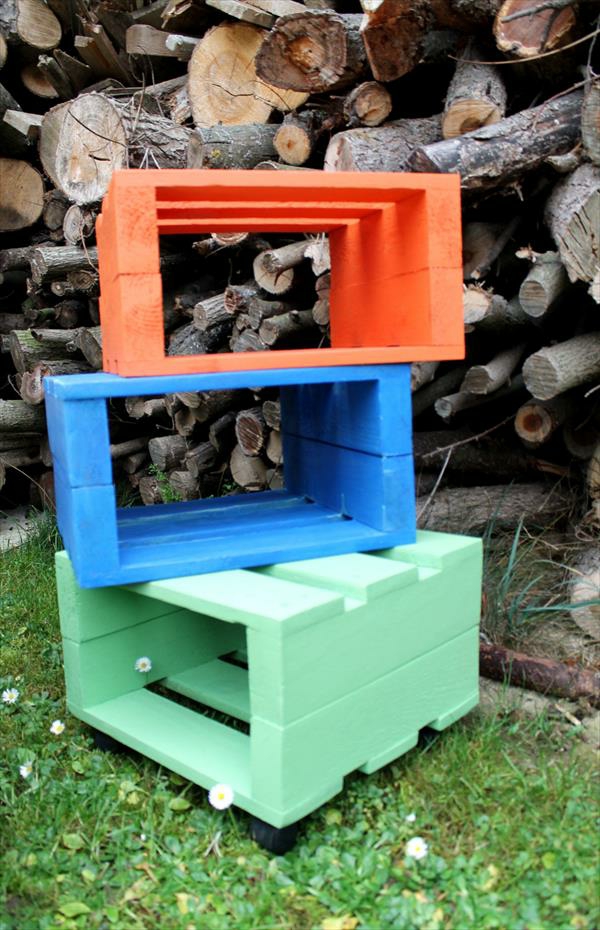 Stool from Wooden pallets colors and usefulness Diy Fun World