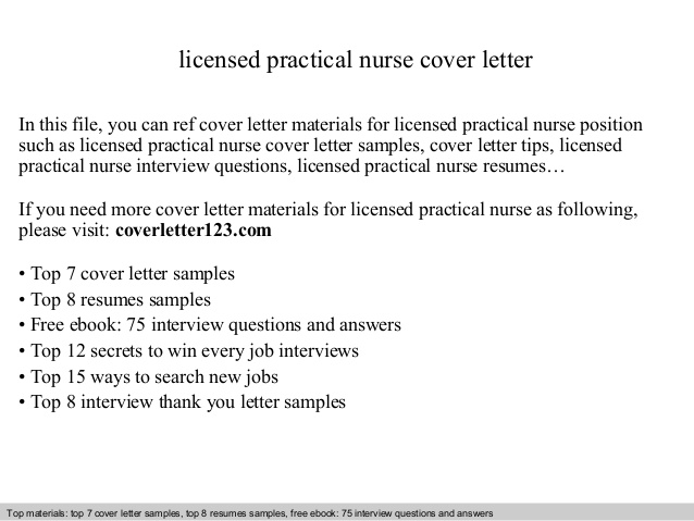cover letter for licensed practical nurse