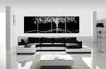 Abstract Painting "Tree of Life " Black & White