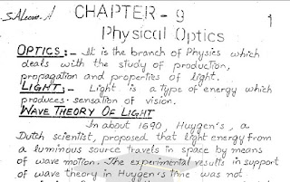 1st Year Physics Chapter 9 Physical Optics Notes pdf - Ratta.pk