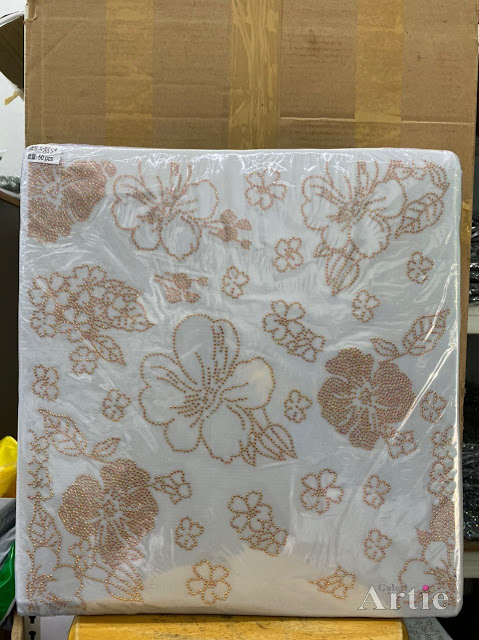 Hotfix stickers dmc rhinestone aplikasi tudung bawal fabrik pakaianbunga raya besar dengan bouquet