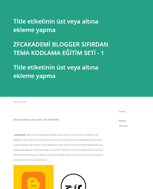 Blogger Başlığın Baş veya Sonuna Reklam Nasıl Eklenir