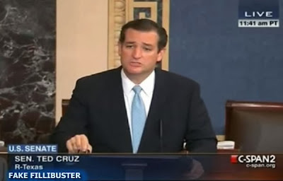 fake Ted Cruz fake fillibuster