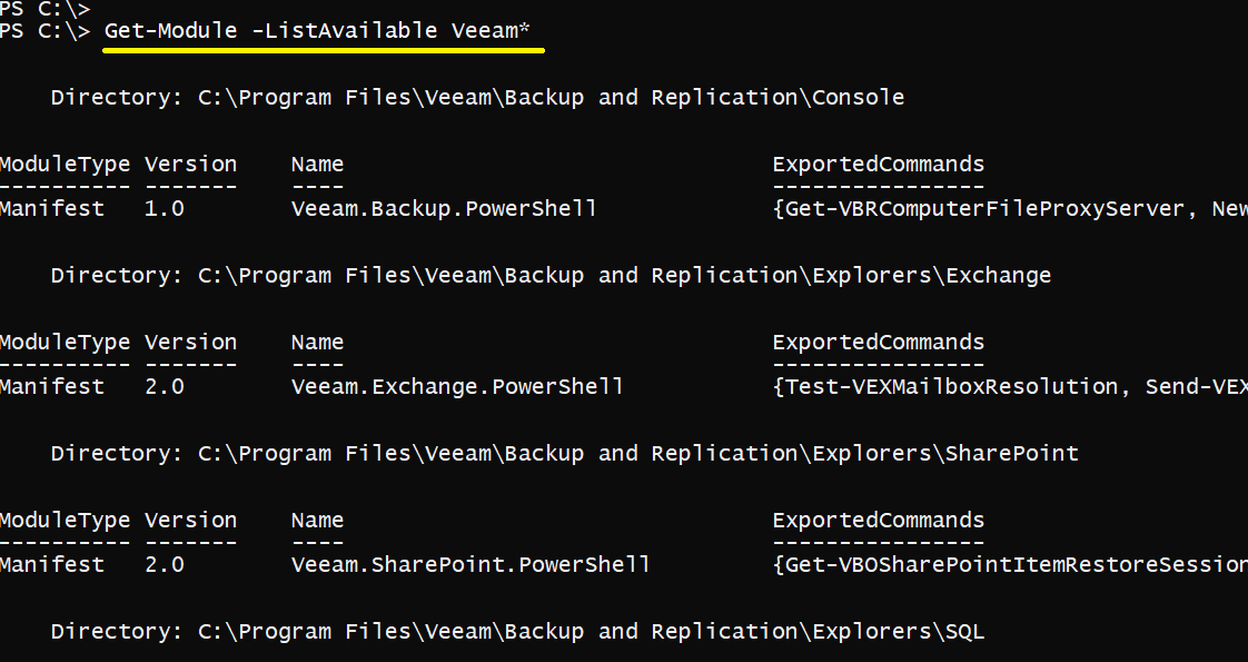 Veeam Backup Módulo PowerShell SYSADMIT