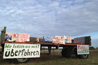 A39-Protestwagen im Abschnitt 7