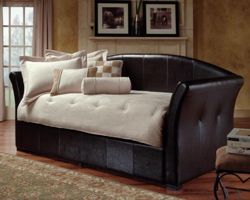 Daybed With Pop Up Trundle Beds, Leather Daybed With Pop Up Trundle