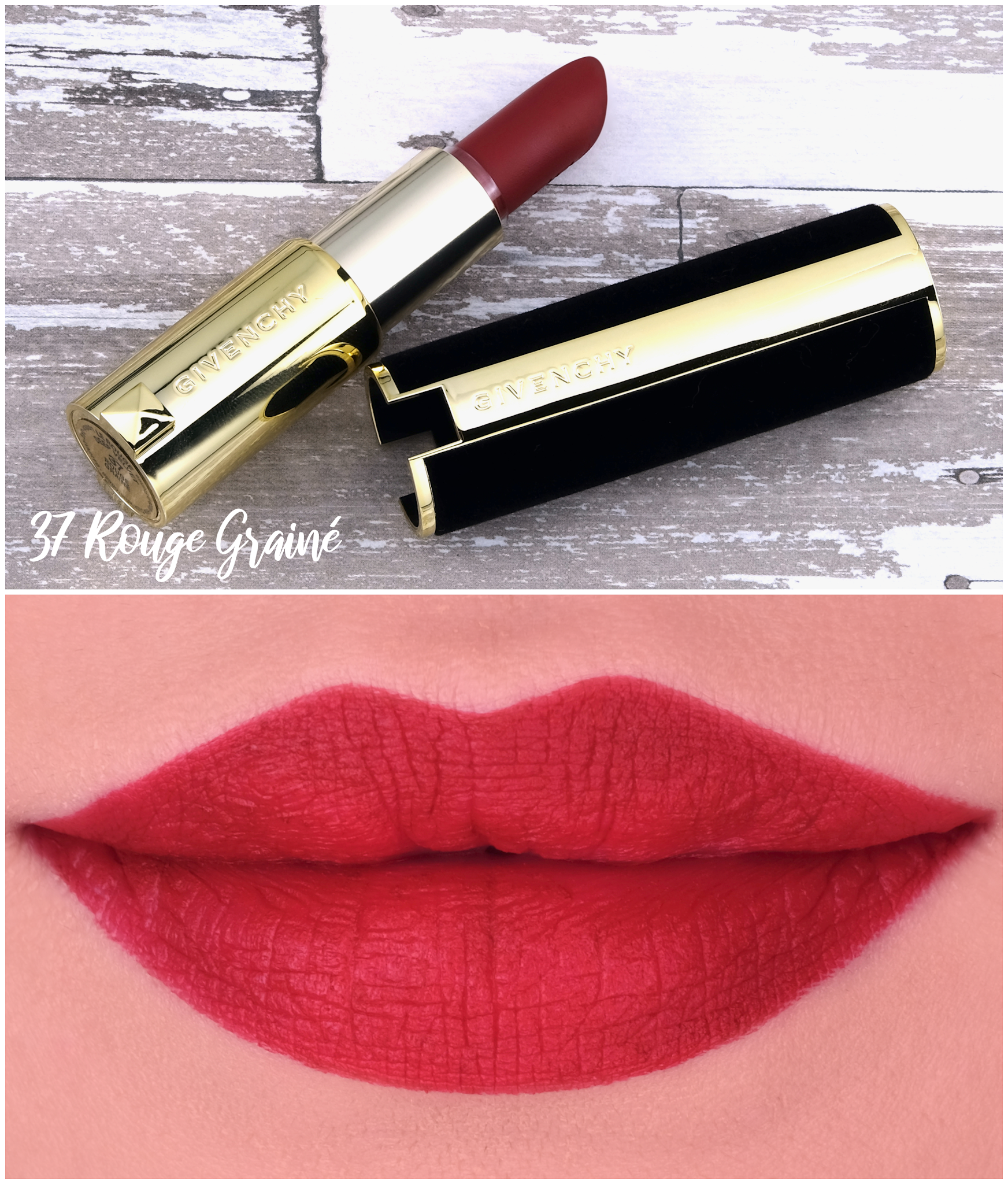 Givenchy | Holiday 2021 Le Rouge Deep Velvet Lipstick in "37 Rouge Grainé": Review and Swatches