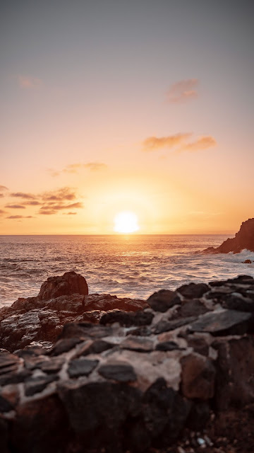 Rocks, Sunset, Sea, Coast, Waves, Landscape