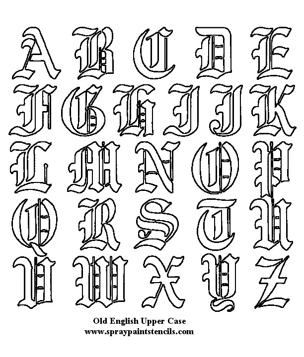 old english calligraphy alphabet coloring pages - photo #1