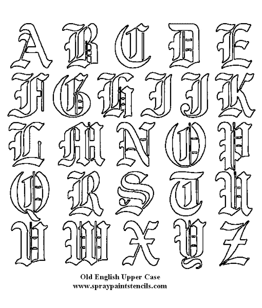old english alphabet coloring pages - photo #1