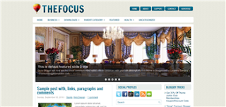 TheFocus Blogger Template is a wordpress to blogger converted free premium style blogger template