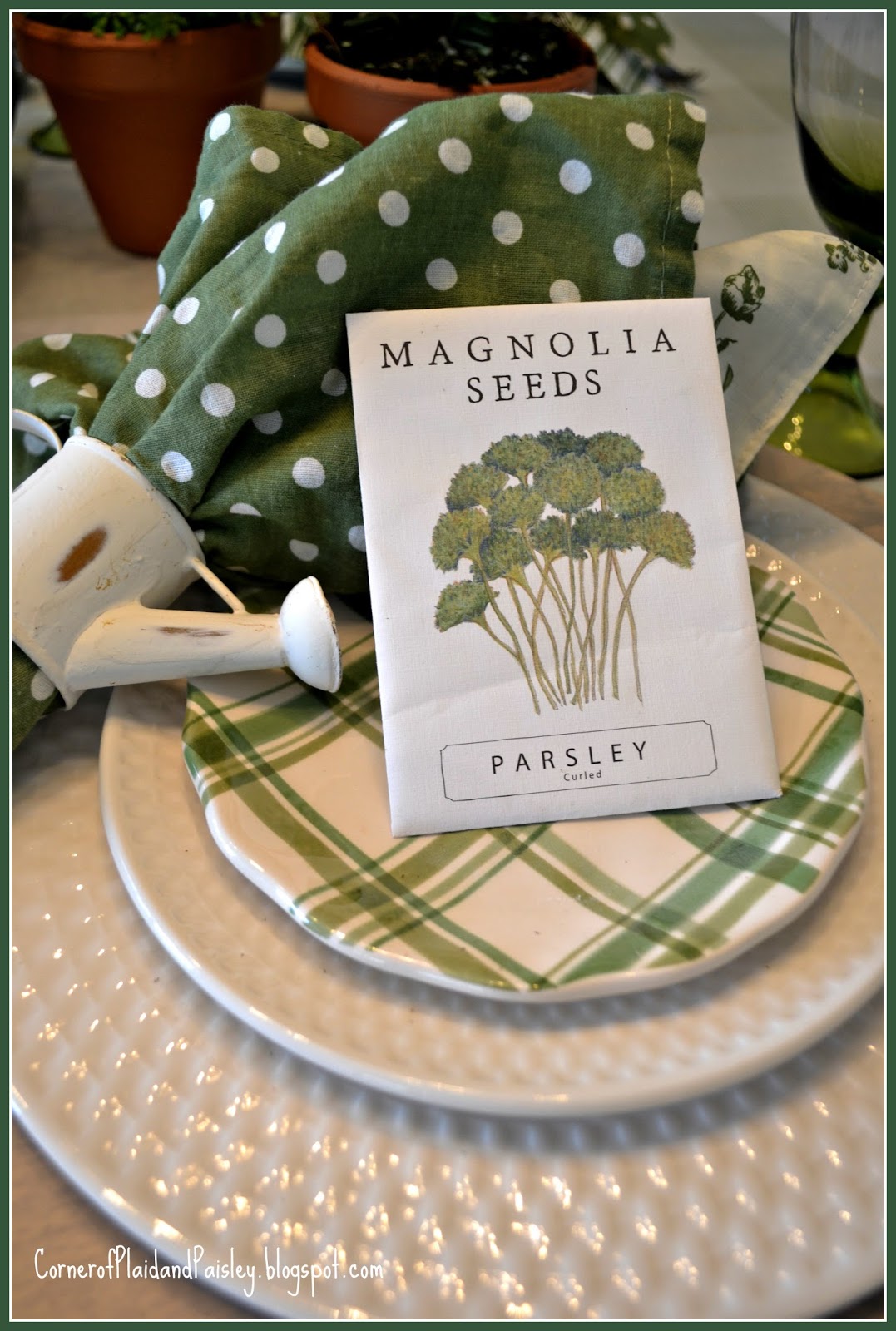 Parsley, Sage, Rosemary and Time Corner of Plaid and Paisley