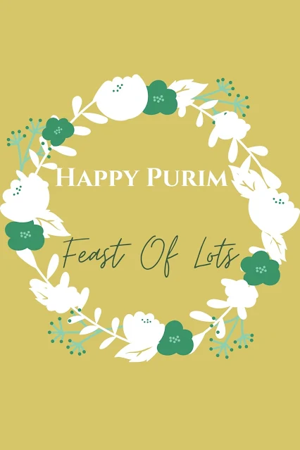 Purim Greeting Card Printable - Festival Of Lots Wishes - 10 Modern Floral Wreath Design Picture Images