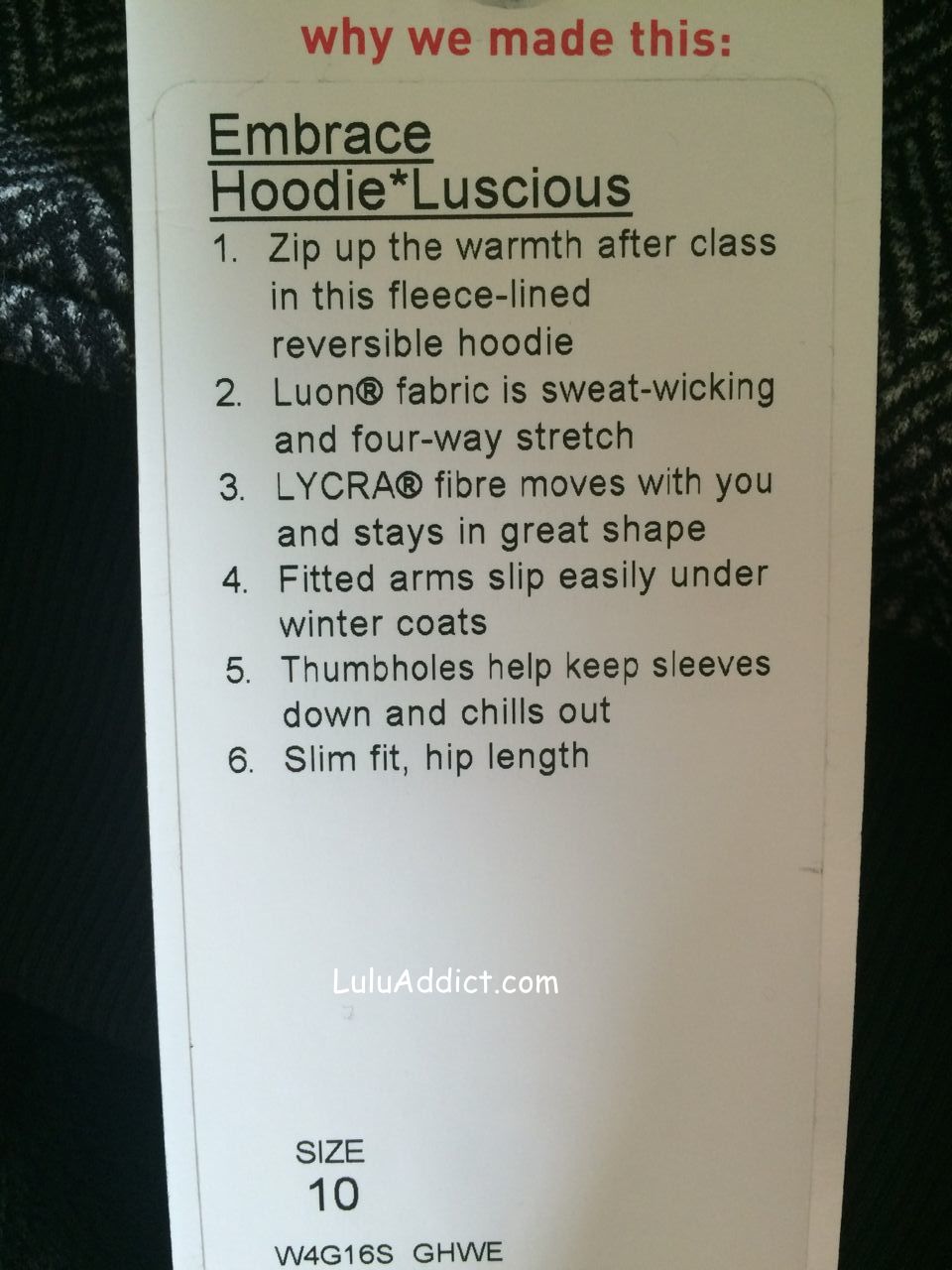 lululemon embrace hoodie luscious