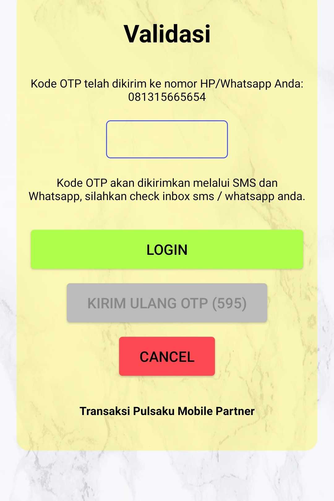 Aplikasi Transaksi Pulsaku Mobile Partner Mitra Server