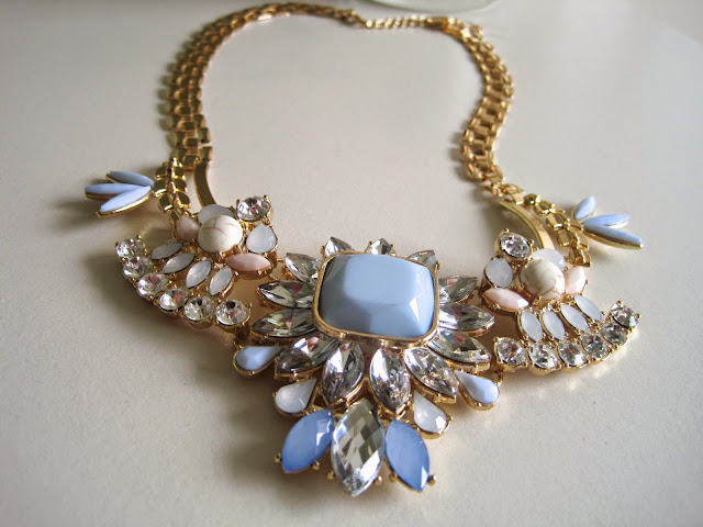 miss selfridge pink and lilac statement necklace