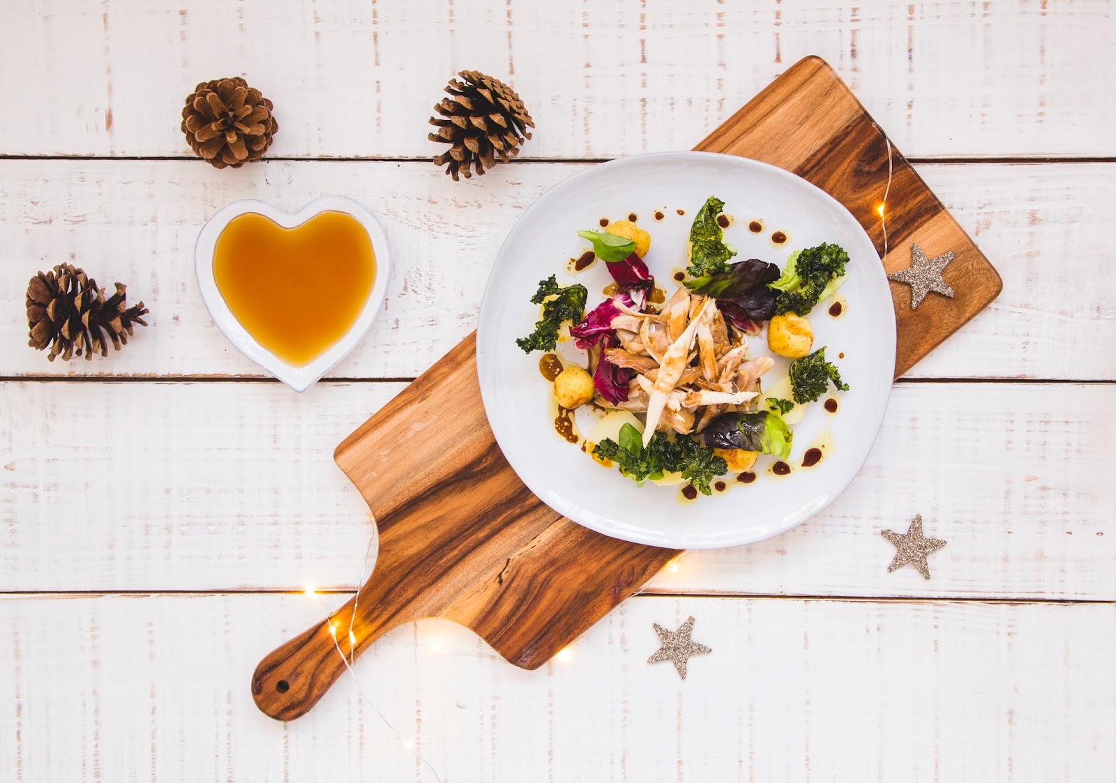 Jerusalem Artichoke, Kale, Black Pudding, Sauté Potatoes, Shredded Maple Glazed Turkey.