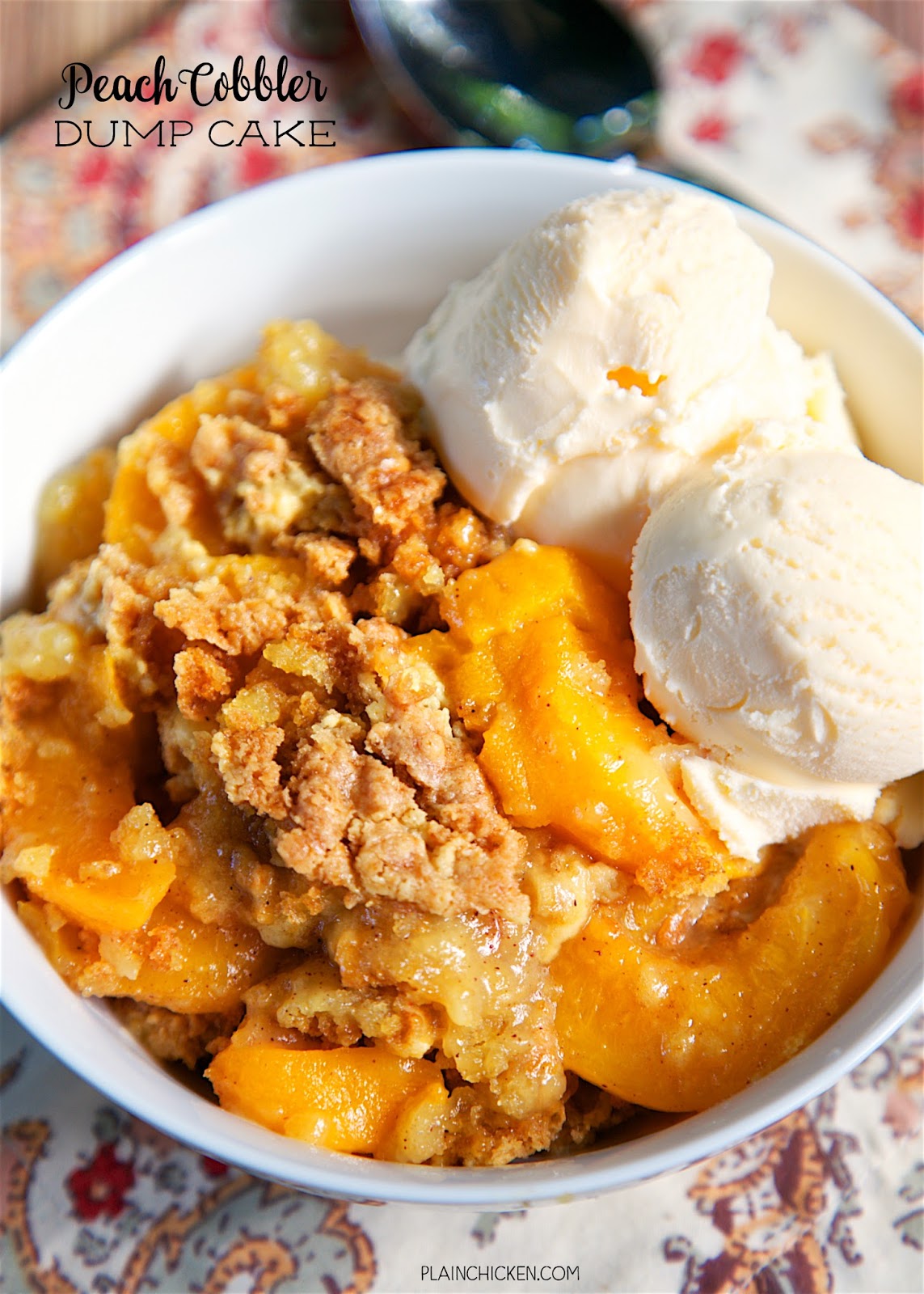 Peach cobbler dump cake plain chicken