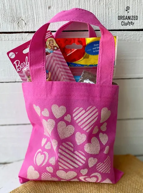 Photo of a stenciled Dollar Tree child's party treat bag