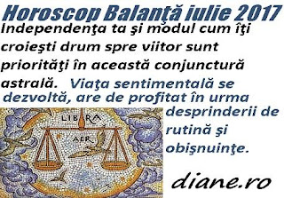 Horoscop Balanţă Iulie 2017 Diane Ro