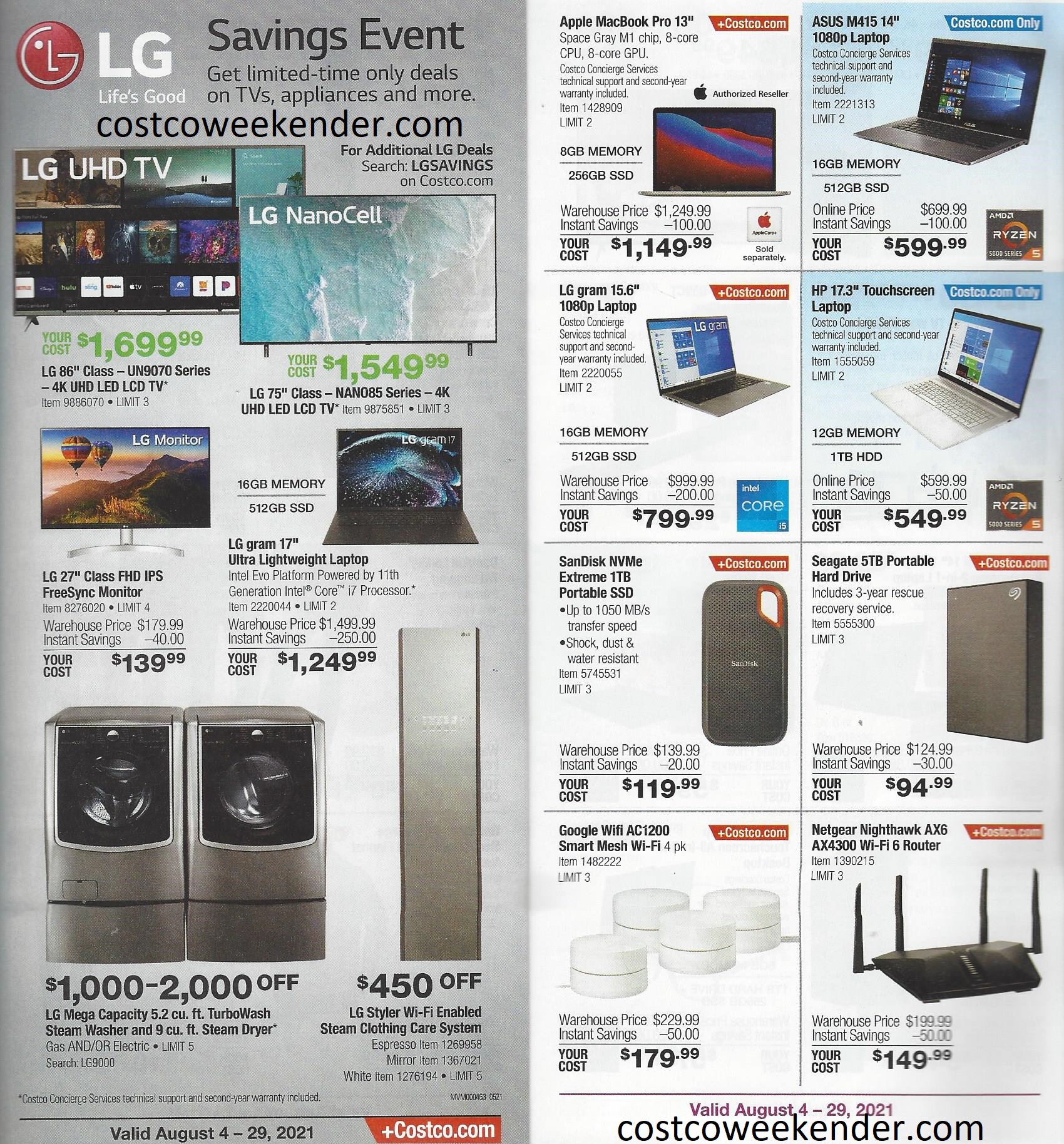 August 2021 Costco Coupon Book Costco Weekender