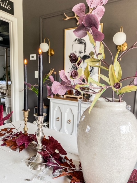 dark gray dining room