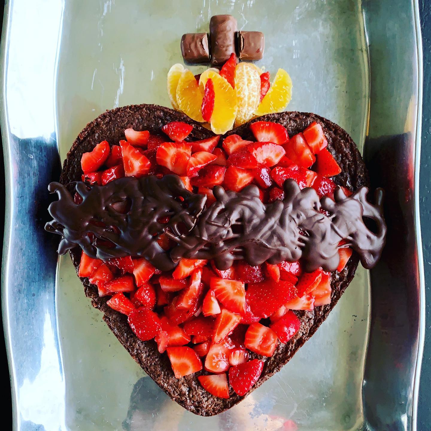 Catholic Cuisine Sacred Heart Strawberry Brownie Treat