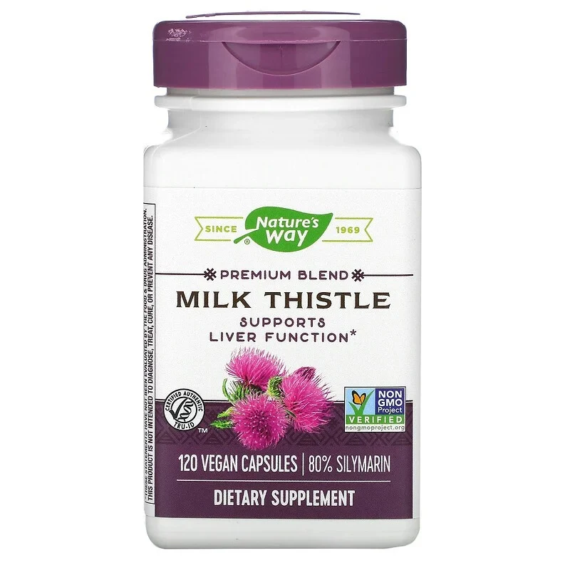 Nature's Way, расторопша, стандартизованный экстракт, 120 веганских капсул