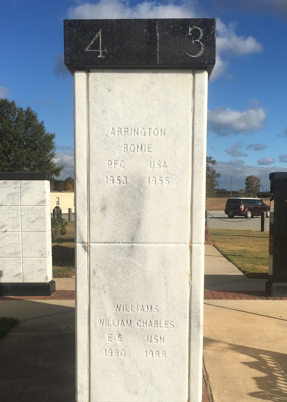 Carroll County Veterans Memorial Park, WALLS OF HONOR END
