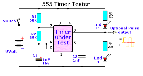 Simple 555 Tester Circuit Diagram | Electronic Circuits ...