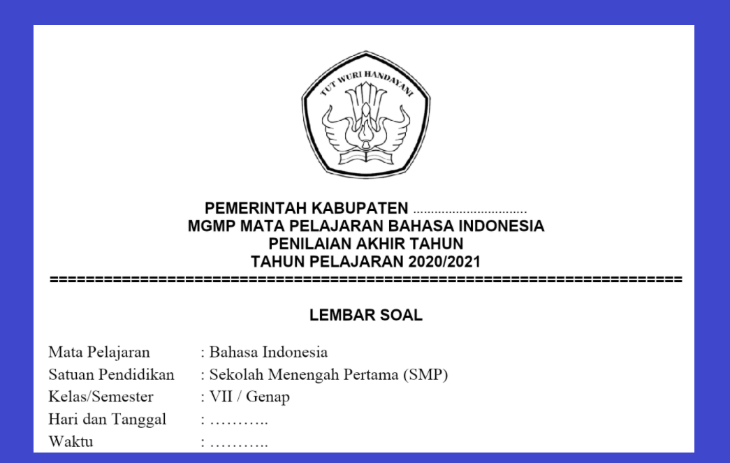 Kunci Jawaban Bahasa Indonesia Kelas 7 Penilaian Akhir Tahun - File Kunci Jawaban Bahasa Indonesia Kelas 7 Penilaian Akhir Tahun Free