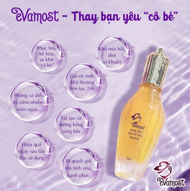 Công dụng của tinh chất vệ sinh và viên uống nội tiết Evamost