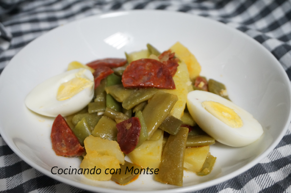 Judías verdes con patatas y chorizo