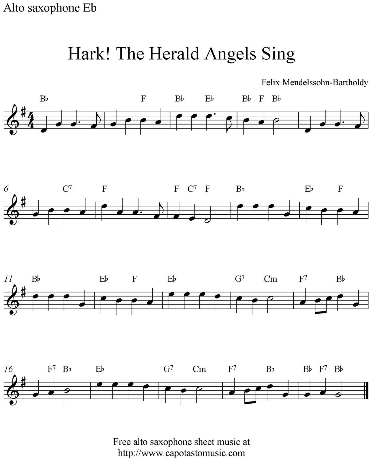 Easy Sheet Music For Beginners Hark The Herald Angels Sing Free Christmas Alto Saxophone Easy Sheet Music For Beginners Hark The Herald Angels Sing Free Christmas Alto Saxophone